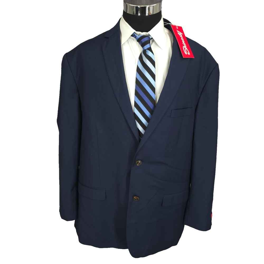 Shinesty Blazer Jacket Mens 54 Blue Sports Coat USA Flag Lined Rayon Blend‎ New
